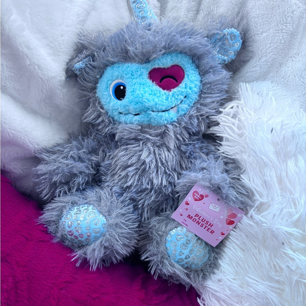 Valentine’s Day plush monster